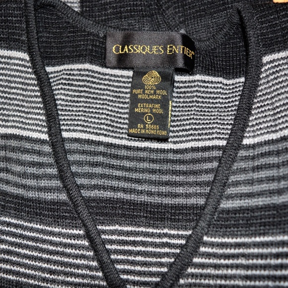 SALE! CLASSIQUES ENTIER MERINO WOOL V-NECK EUC - Picture 4 of 6